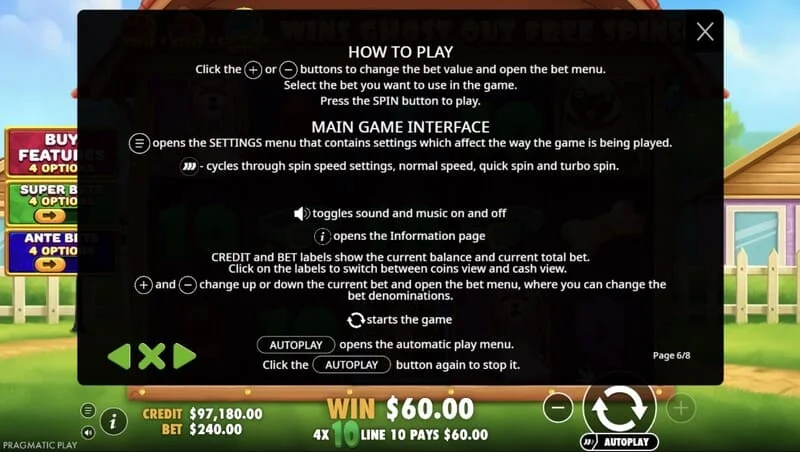 The Big Dog House - 'How to Play' hint